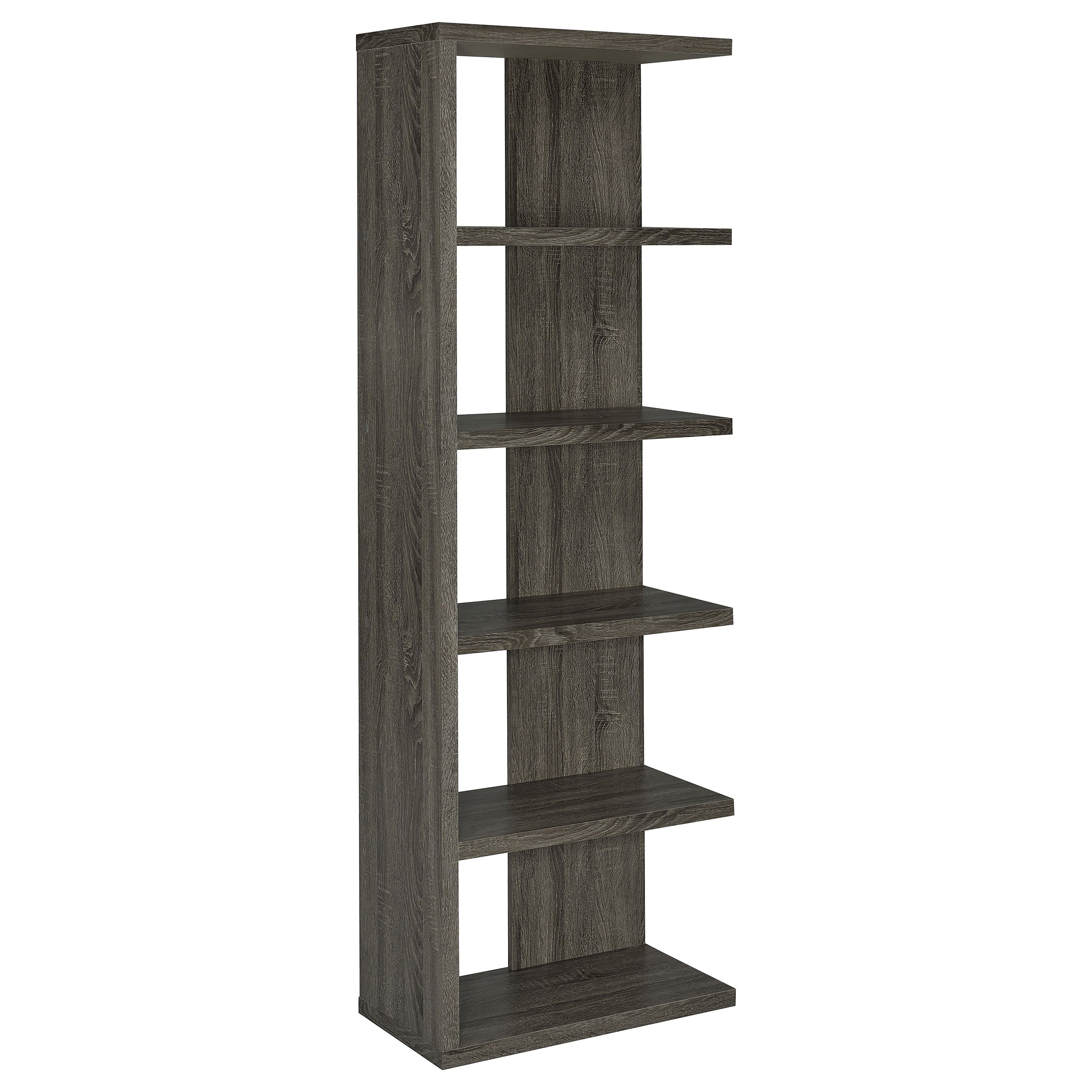 Best Furniture Outlet - Coaster - Harrison 71-inch 5-shelf Bookshelf Weathered Grey - 800553