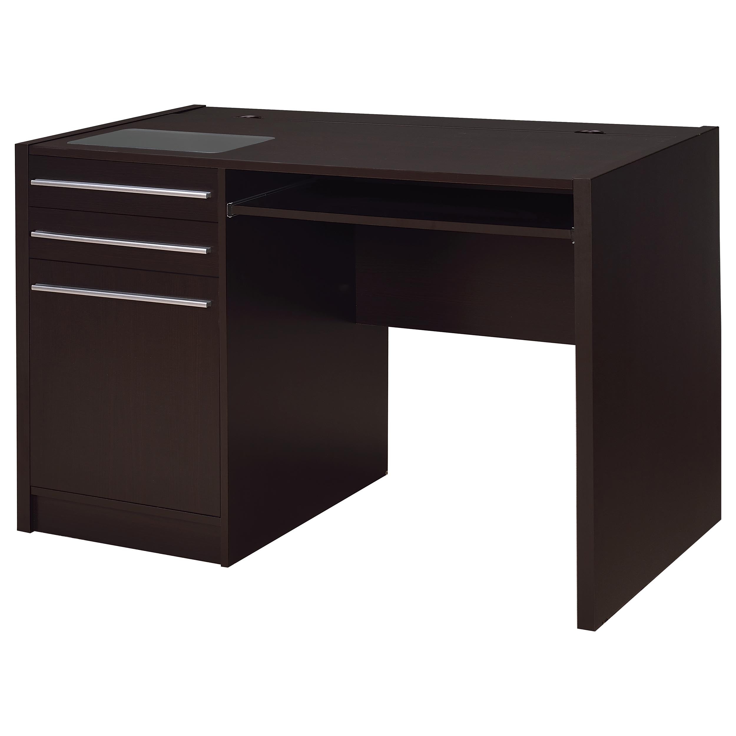 Best Furniture Outlet - Coaster - Halston 47-inch 2-drawer Office Desk with Cabinet Cappuccino - 800702