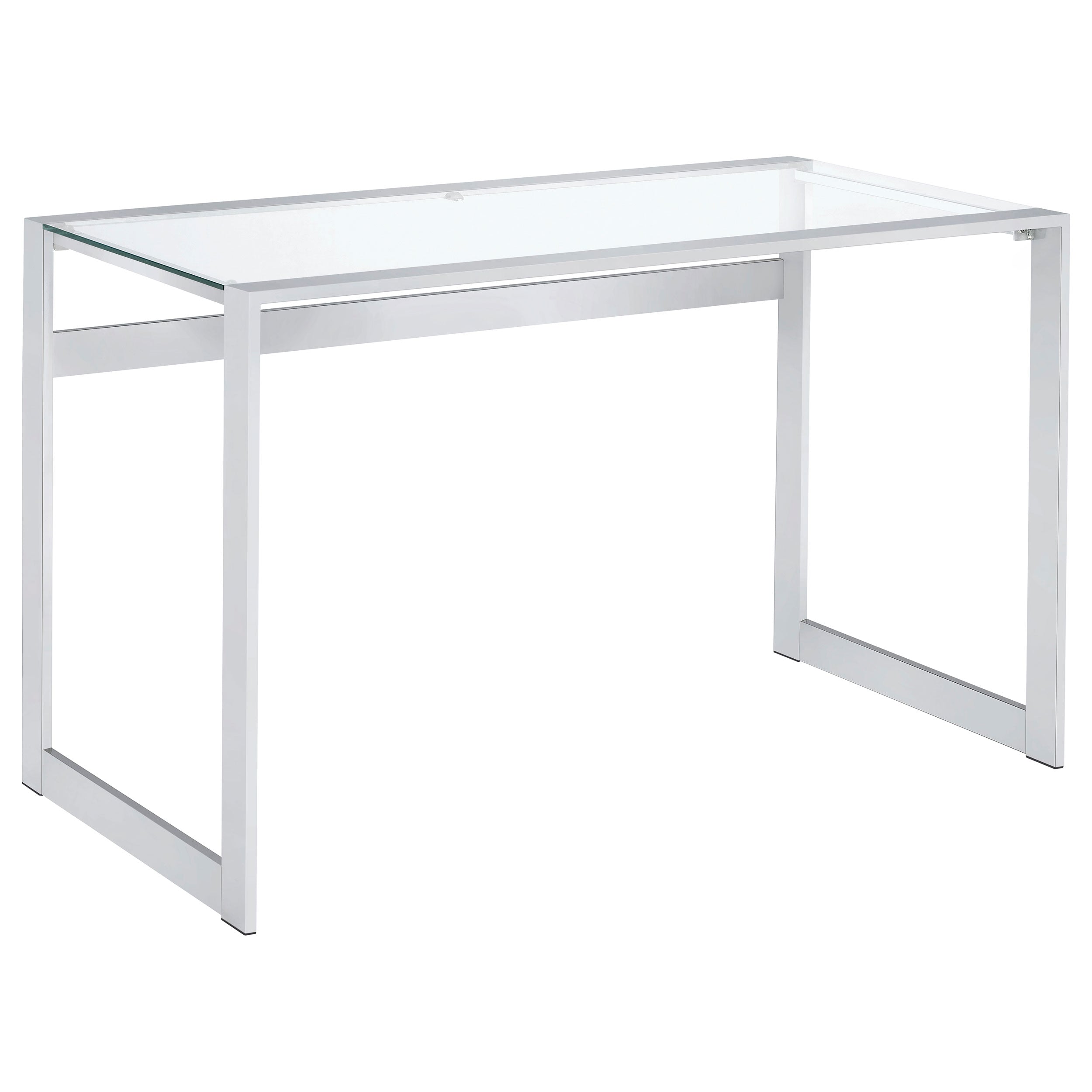 Best Furniture Outlet - Coaster - Hartford 47-inch Glass Top Writing Desk Chrome - 800746