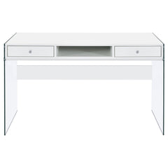 Dobrev 48-inch 2-drawer Writing Desk White High Gloss