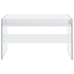 Dobrev 48-inch 2-drawer Writing Desk White High Gloss