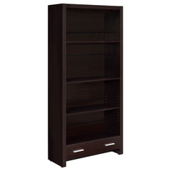 Best Furniture Outlet - Coaster - Skylar 71-inch 5-shelf Bookcase with Drawer Cappuccino - 800905