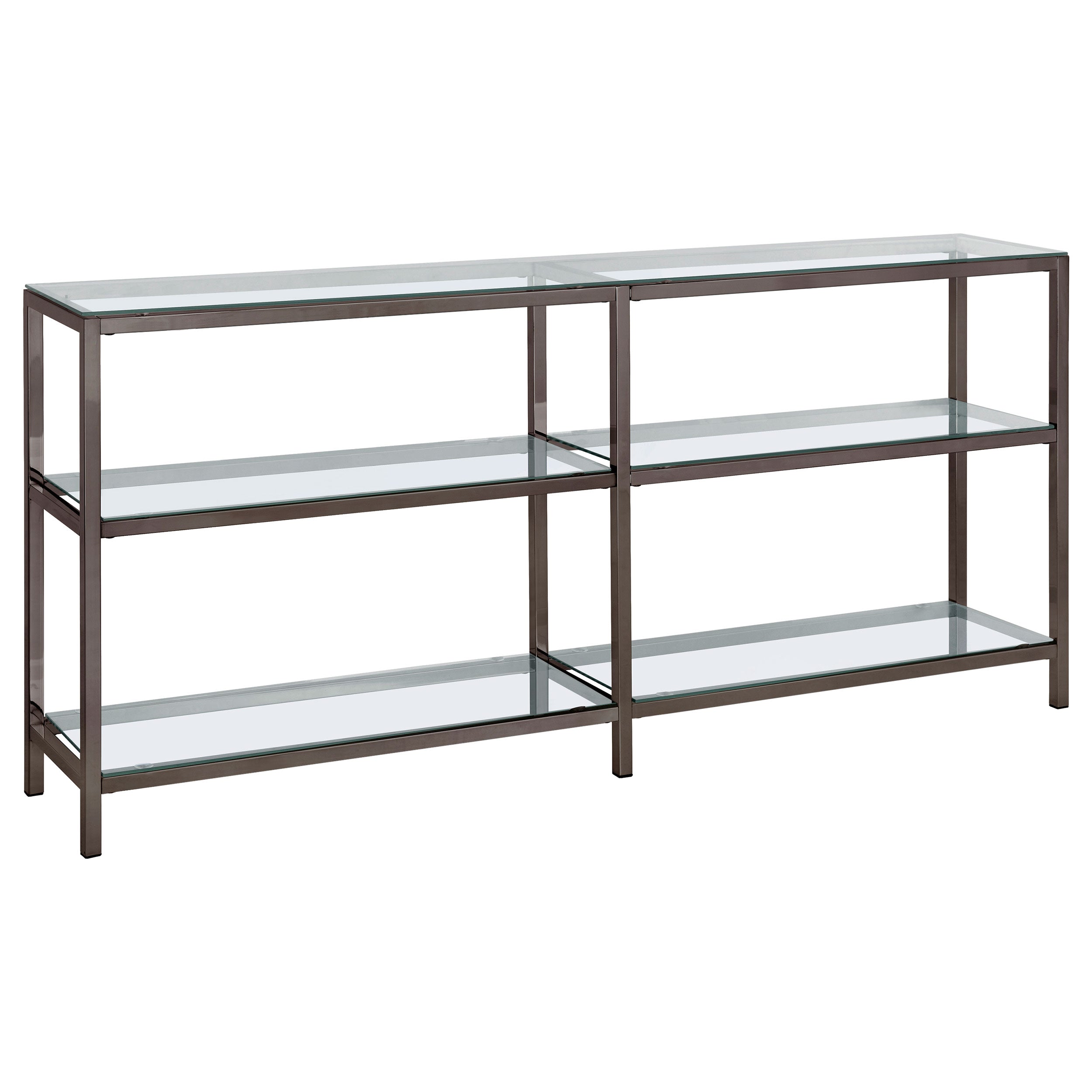 Best Furniture Outlet - Coaster - Kate 55-inch 4-shelf Console Bookcases Black Nickel - 801018