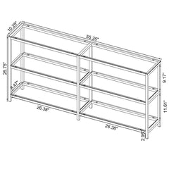 Kate 55-inch 4-shelf Console Bookcases Black Nickel