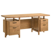 Best Furniture Outlet - Coaster - Roldan 69-inch 4-drawer Computer Desk with File Drawer Light Ash - 801115