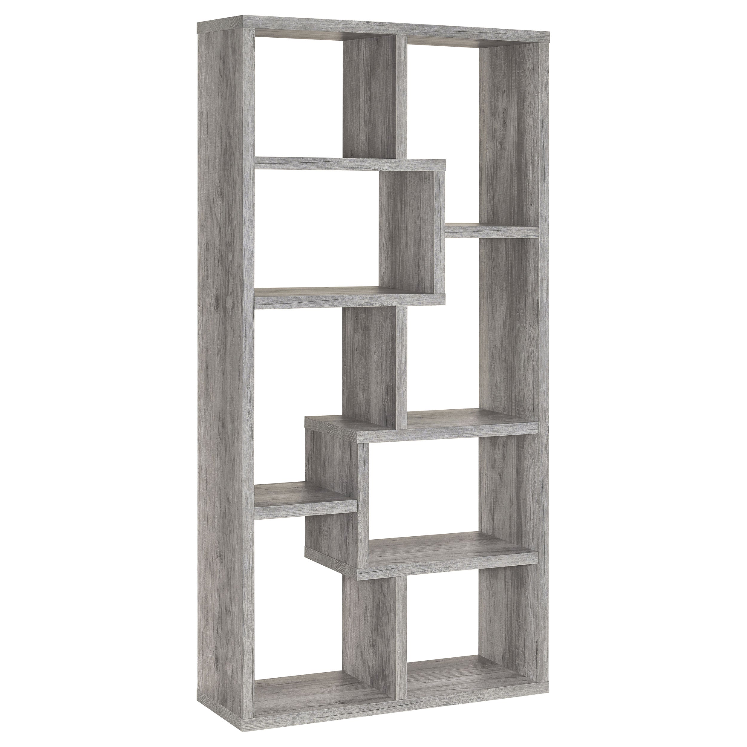 Best Furniture Outlet - Coaster - Theo 71-inch 6-shelf Bookshelf Grey Driftwood - 801137