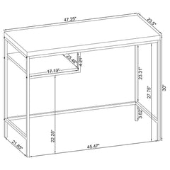 Kravitz 47-inch 1-shelf Writing Desk Weathered Grey