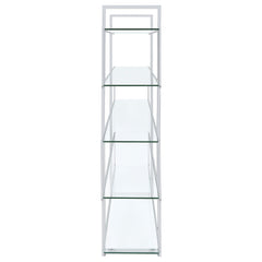 Elmer 63-inch 5-shelf Bookshelf Clear and Chrome