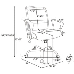 Gerta Upholstered Adjustable Mesh Office Desk Chair Black