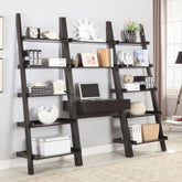 Best Furniture Outlet - Coaster - Colella 3-piece Ladder Desk and Bookcase Set Cappuccino - 801373-S3