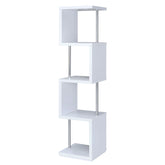 Best Furniture Outlet - Coaster - Baxter 67-inch 4-shelf Bookshelf White and Chrome - 801418