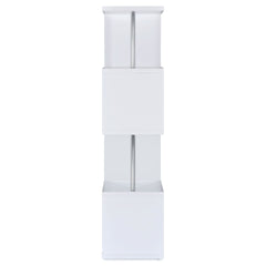 Baxter 67-inch 4-shelf Bookshelf White and Chrome