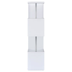 Baxter 67-inch 4-shelf Bookshelf White and Chrome