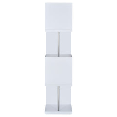 Baxter 67-inch 4-shelf Bookshelf White and Chrome