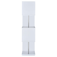 Baxter 67-inch 4-shelf Bookshelf White and Chrome