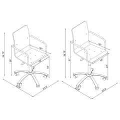 Amaturo Acrylic Adjustable Home Office Desk Chair Clear