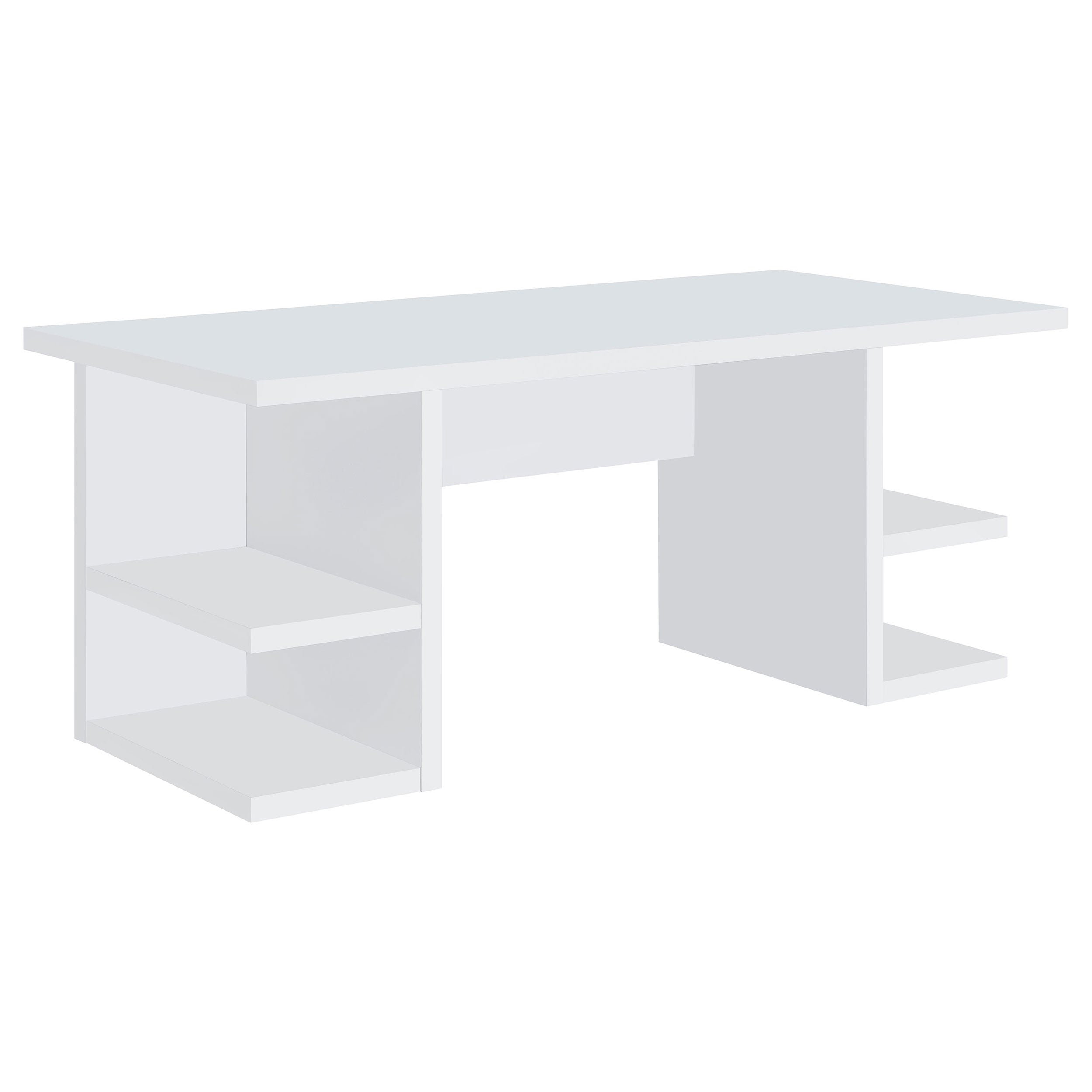 Best Furniture Outlet - Coaster - Alice 71-inch 4-shelf Engineered Wood Writing Desk White - 801455