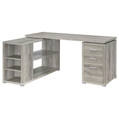 Yvette 60-inch 3-drawer L-Shape Computer Desk Grey Driftwood