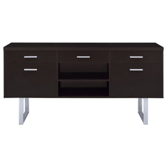 Lawtey 5-drawer Home Office Storage Credenza Cappuccino