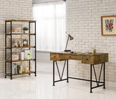 Best Furniture Outlet - Coaster - Analiese 2-piece Computer Desk Bookcase Set Rustic Nutmeg - 801541-S2