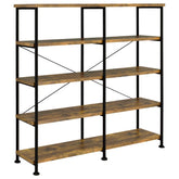 Best Furniture Outlet - Coaster - Analiese 63-inch 4-shelf Double Bookshelf Rustic Nutmeg - 801543