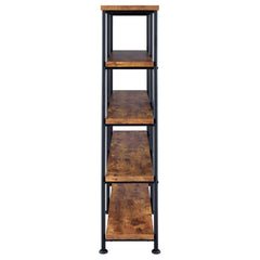 Analiese 63-inch 4-shelf Double Bookshelf Rustic Nutmeg