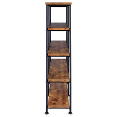 Analiese 63-inch 4-shelf Double Bookshelf Rustic Nutmeg