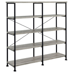 Best Furniture Outlet - Coaster - Analiese 63-inch 4-shelf Double Bookshelf Grey Driftwood - 801544