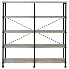 Analiese 63-inch 4-shelf Double Bookshelf Grey Driftwood