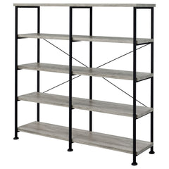 Analiese 63-inch 4-shelf Double Bookshelf Grey Driftwood