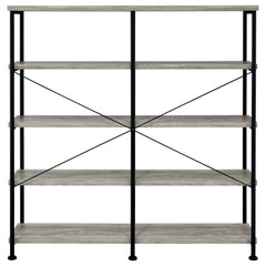 Analiese 63-inch 4-shelf Double Bookshelf Grey Driftwood
