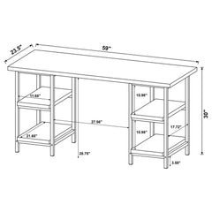 Kemper 59-inch 4-shelf Writing Desk Weathered Brown