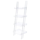 Best Furniture Outlet - Coaster - Amaturo 72-inch 4-shelf Acrylic Ladder Bookshelf Clear - 801553