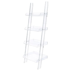 Best Furniture Outlet - Coaster - Amaturo 72-inch 4-shelf Acrylic Ladder Bookshelf Clear - 801553