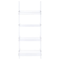 Amaturo 72-inch 4-shelf Acrylic Ladder Bookshelf Clear