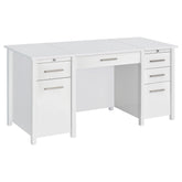 Best Furniture Outlet - Coaster - Dylan 60-inch 4-drawer Lift Top Office Desk White High Gloss - 801573