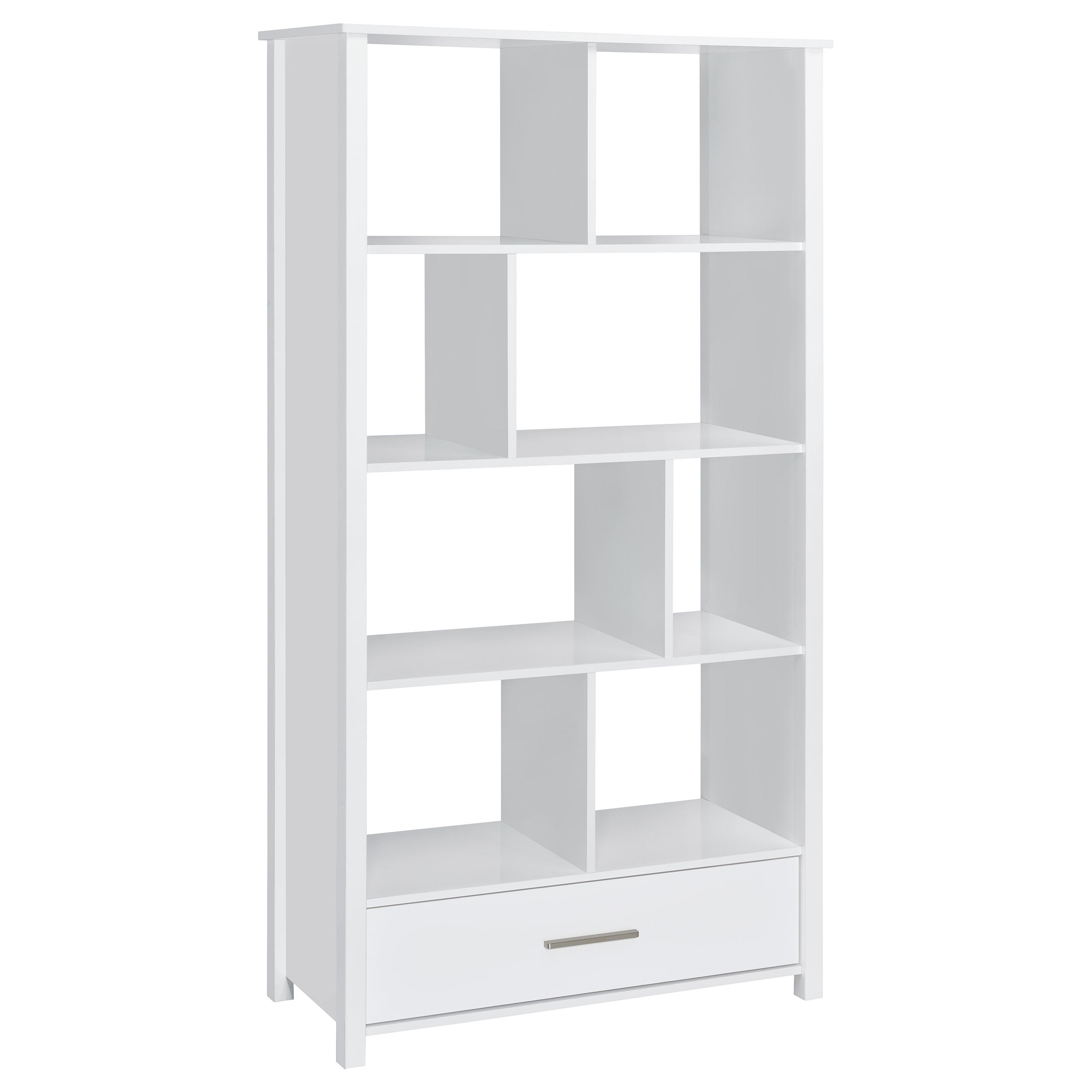 Best Furniture Outlet - Coaster - Dylan 68-inch 4-shelf Storage Bookshelf White High Gloss - 801574