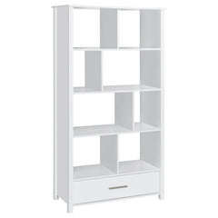 Best Furniture Outlet - Coaster - Dylan 68-inch 4-shelf Storage Bookshelf White High Gloss - 801574