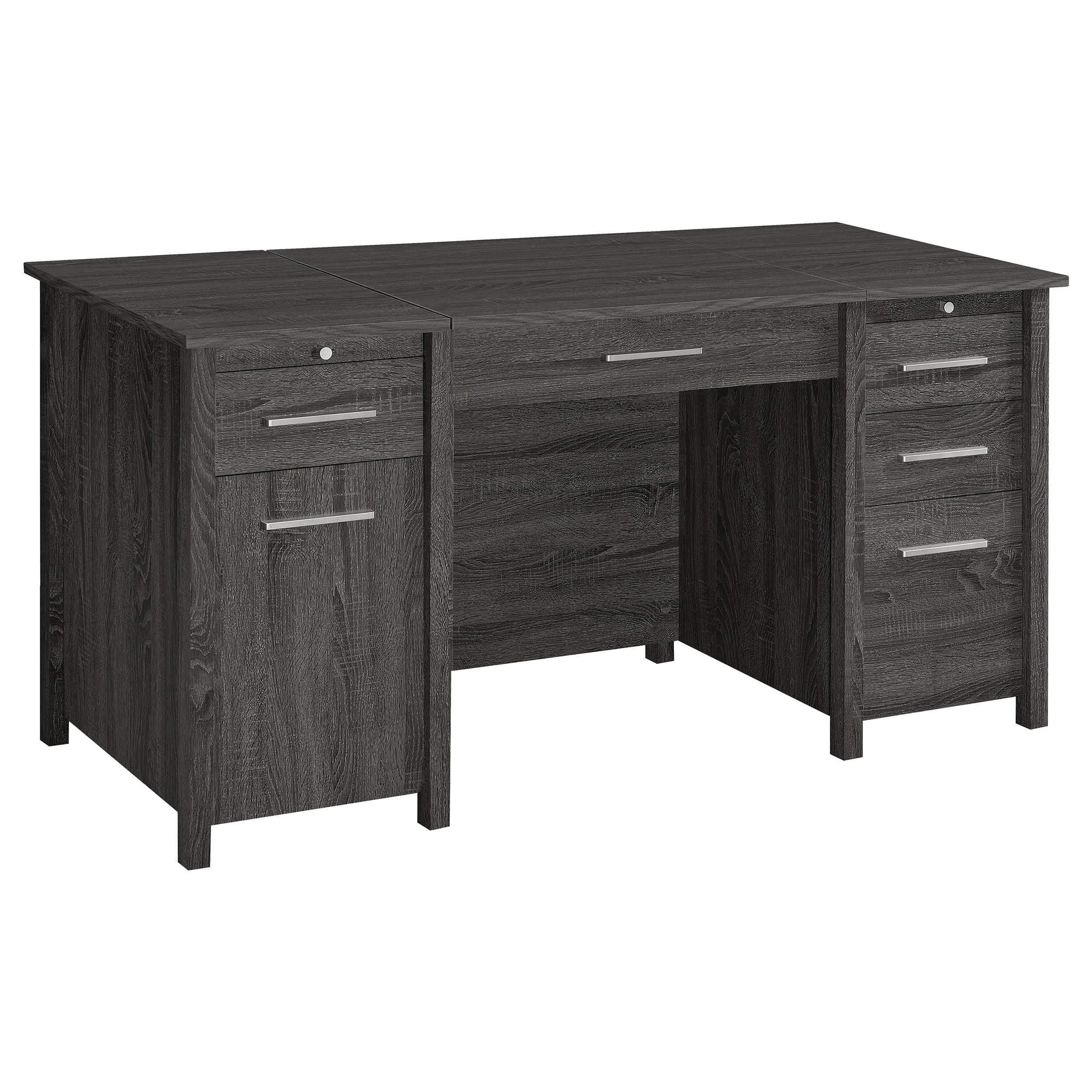 Best Furniture Outlet - Coaster - Dylan 60-inch 4-drawer Lift Top Office Desk Weathered Grey - 801576
