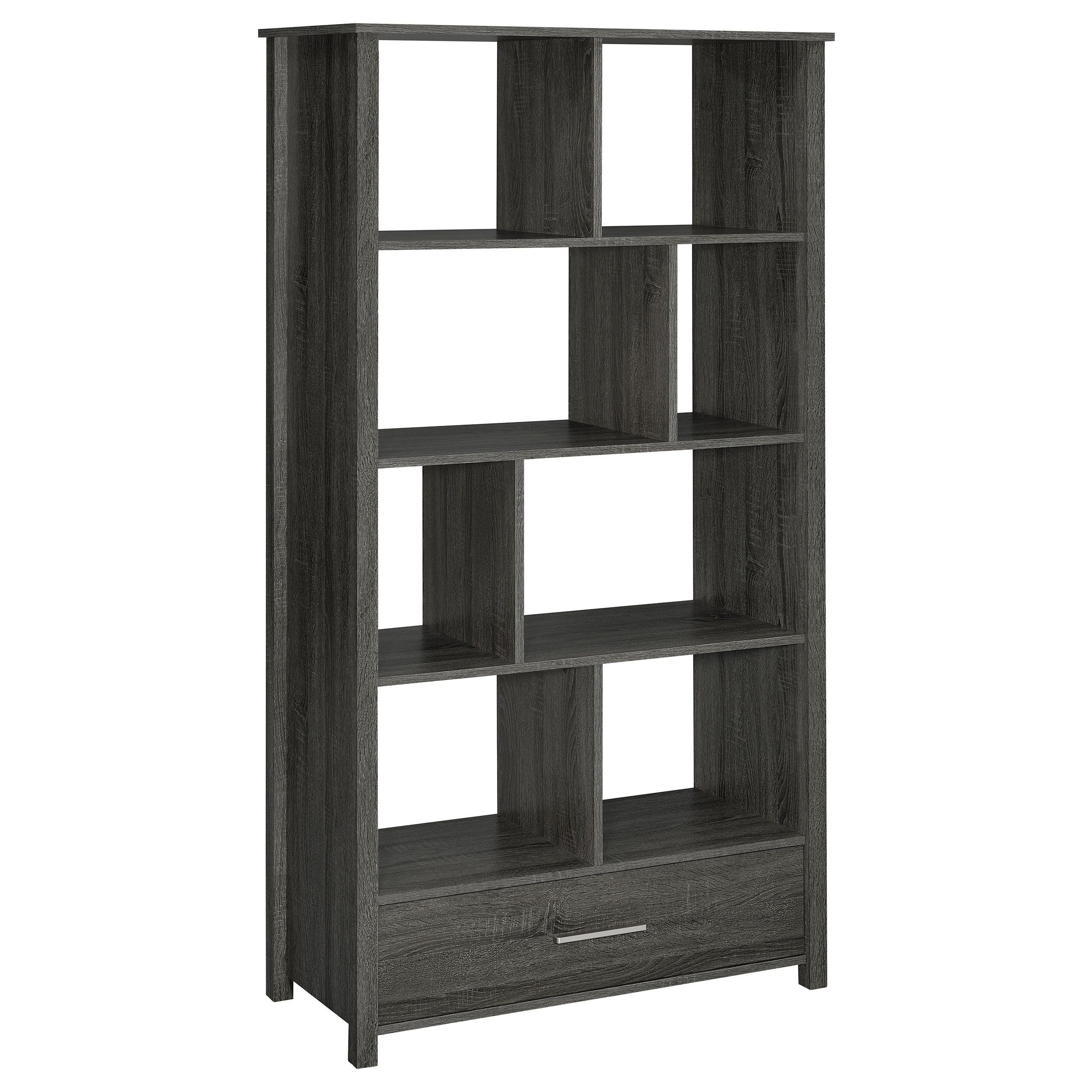 Best Furniture Outlet - Coaster - Dylan 68-inch 4-shelf Storage Bookshelf Weathered Grey - 801577