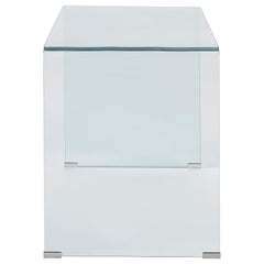 Ripley 47-inch Tempered Bent Glass Writing Desk Clear