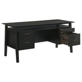 Best Furniture Outlet - Coaster - Goodson 64-inch 4-Drawer Double Pedestal Computer Desk Black - 801586