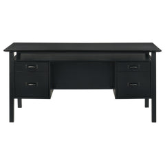Goodson 64-inch 4-Drawer Double Pedestal Computer Desk Black