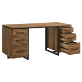 Best Furniture Outlet - Coaster - Berhalter 6-Drawer Double Pedestal File Computer Desk - 801596