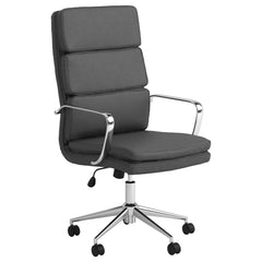 Best Furniture Outlet - Coaster - Ximena Upholstered Adjustable High Back Office Chair Grey - 801745