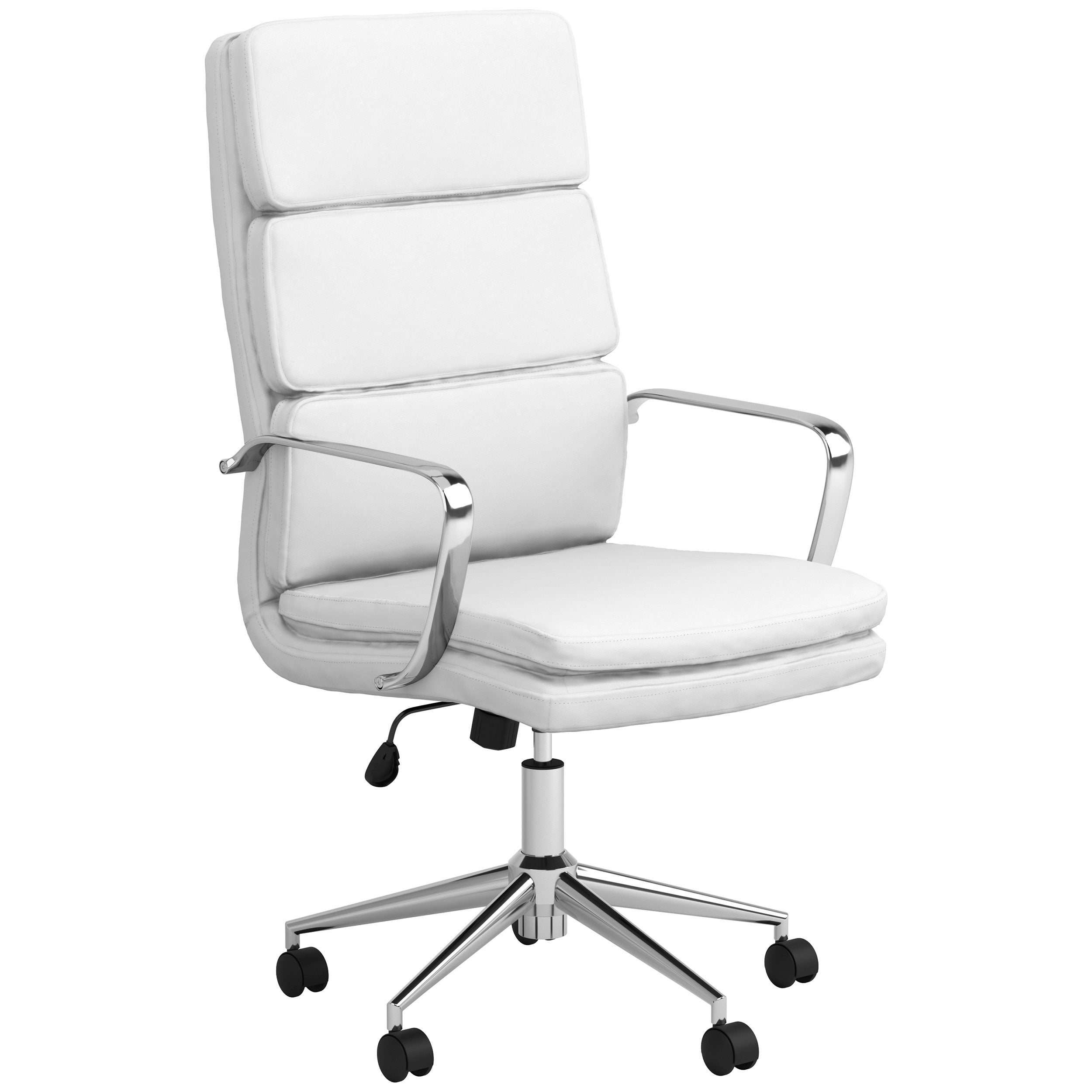 Best Furniture Outlet - Coaster - Ximena Upholstered Adjustable High Back Office Chair White - 801746
