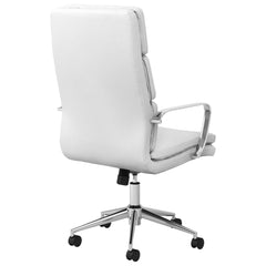 Ximena Upholstered Adjustable High Back Office Chair White