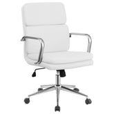 Best Furniture Outlet - Coaster - Ximena Upholstered Adjustable Mid Back Office Chair White - 801767