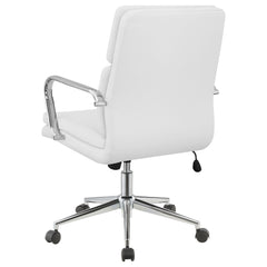 Ximena Upholstered Adjustable Mid Back Office Chair White