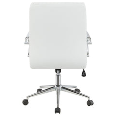 Ximena Upholstered Adjustable Mid Back Office Chair White